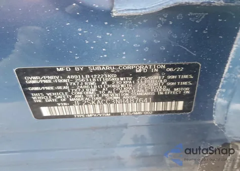 2022 Subaru Forester из США, поврежденный, VIN JF2SKACC3NH487641